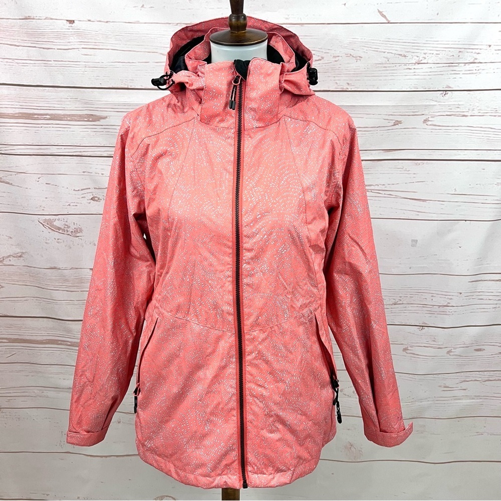 Pulse Coral Peach Hooded Lighweight Waterproof Snowboarding Ski Jacket